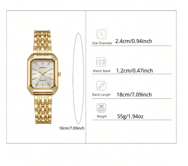 Montre Femme Classique Carrée – Quartz Élégance UMII