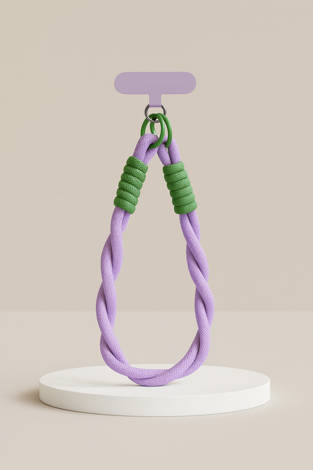 Cordon Décoratif Marguerite – Dragonne de Poignet Tressée pour Téléphone (violet et vert)