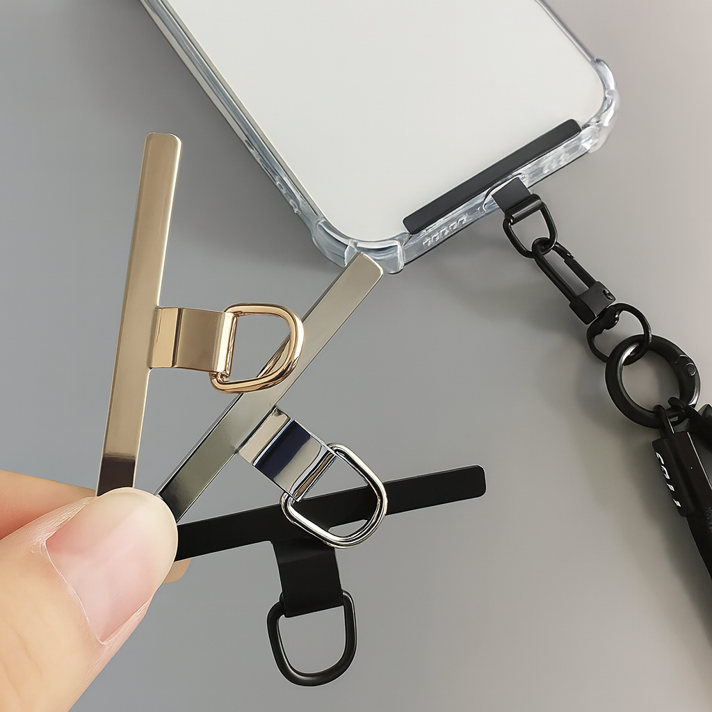 Connecteur de Cordon en Acier Inoxydable – Boucle de Sangle Anti-Perte pour Étui de Téléphone  Description