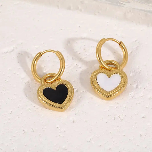 Goujons d’Oreilles Cœur Double Face – Plaqué Or PVD UMII