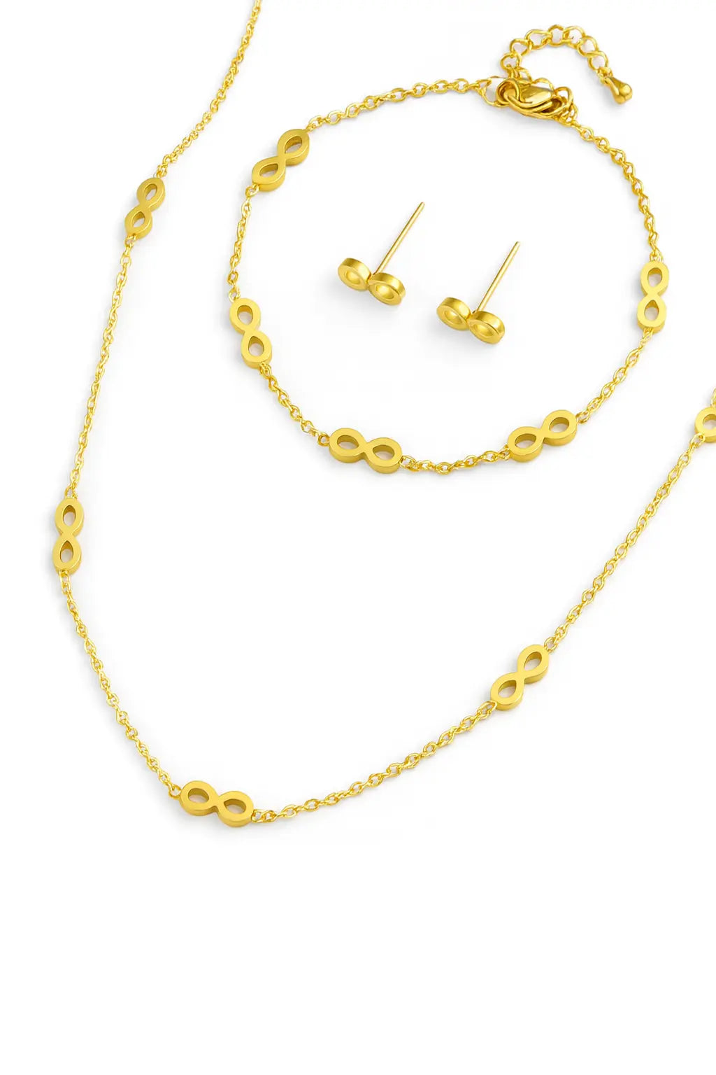 Parure plaquée or – Symbole Infini en acier inoxydable UMII