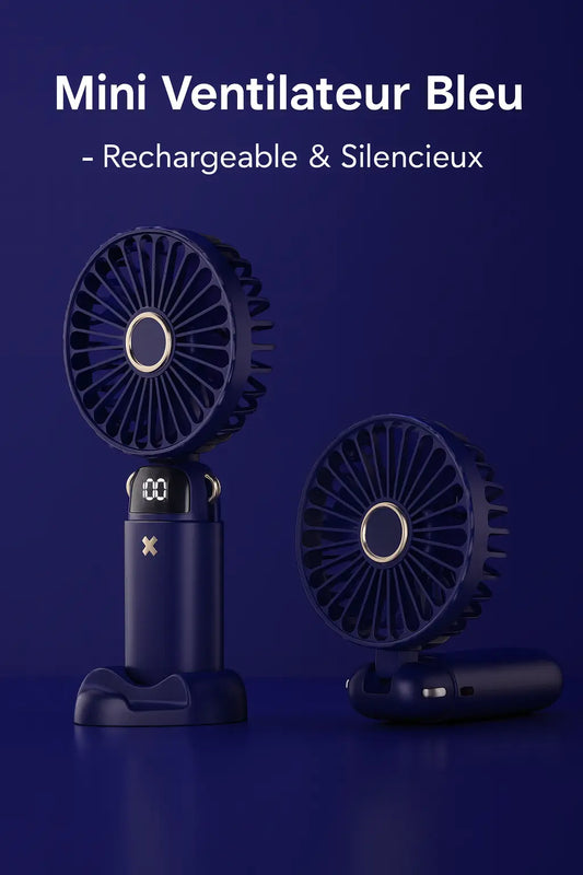Mini Ventilateur Portatif Silencieux – Couleur Bleu UMII