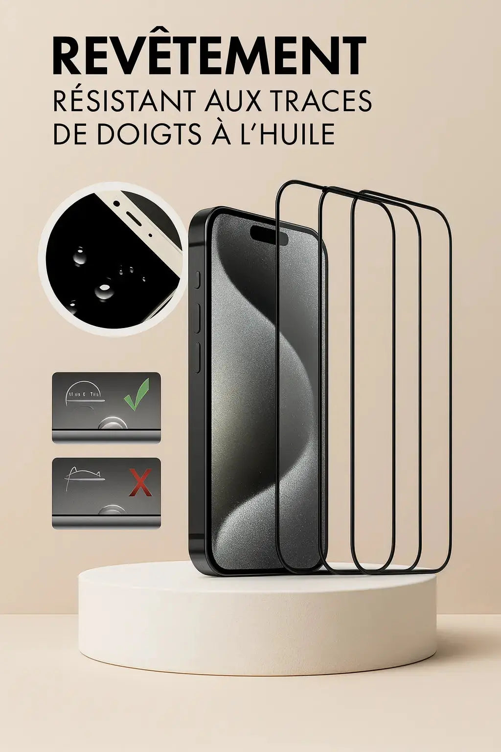 Protecteur d’écran en verre trempé 9D – Compatible iPhone 11 / iPhone 11 Pro / iPhone 11 Pro max UMII