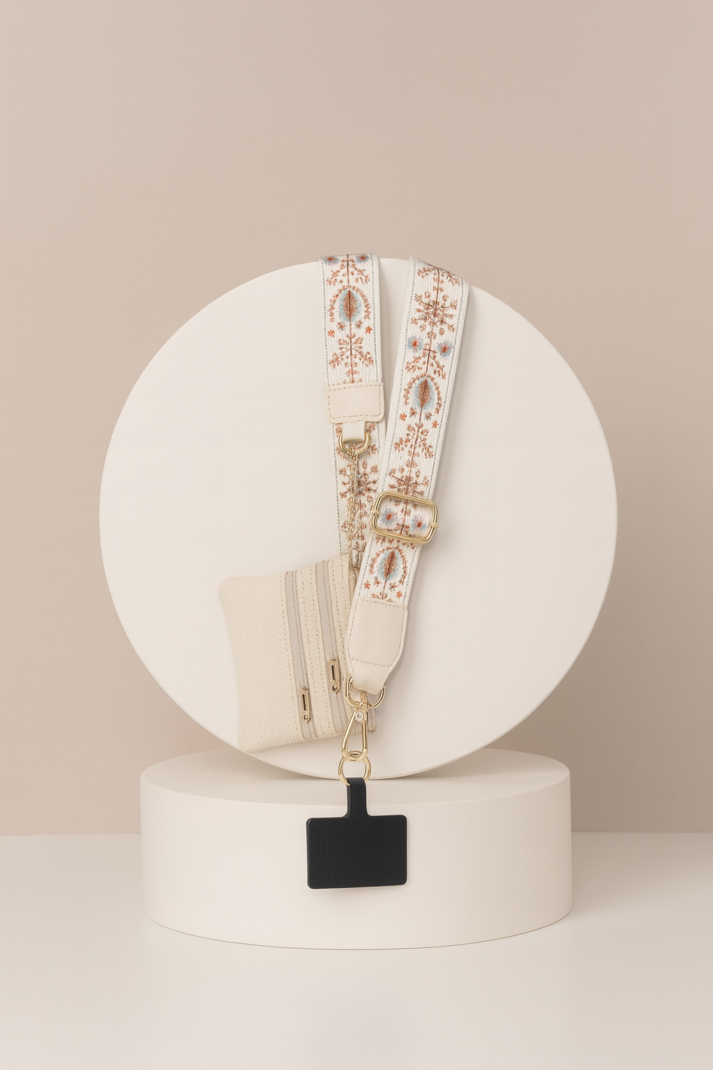 Set de Sangles pour Téléphone Portable avec Porte-Monnaie Zippé – Bandoulière ou Poignet – Réglable et Multifonctionnel