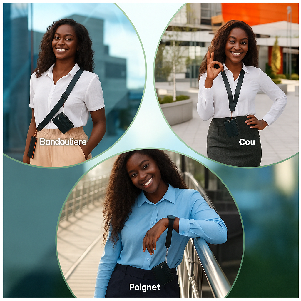 Bracelet Élégant avec Pendentif en Perles – Cordon de Cou Compatible Apple et Accessoires Universels