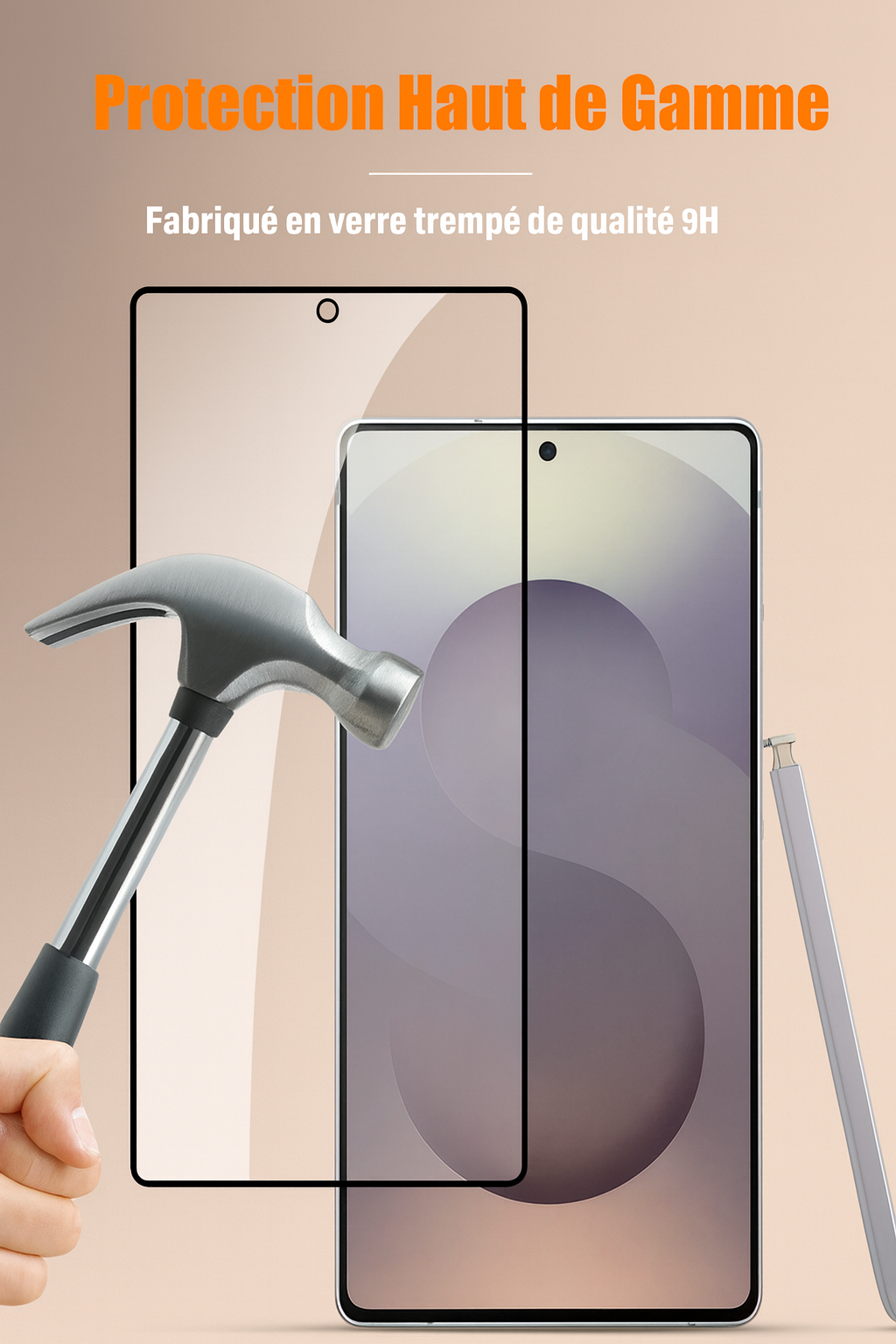 Protecteur d’écran en Verre Trempé – Bords noirs étroits (Samsung Galaxy S20 Plus à S24 Plus)