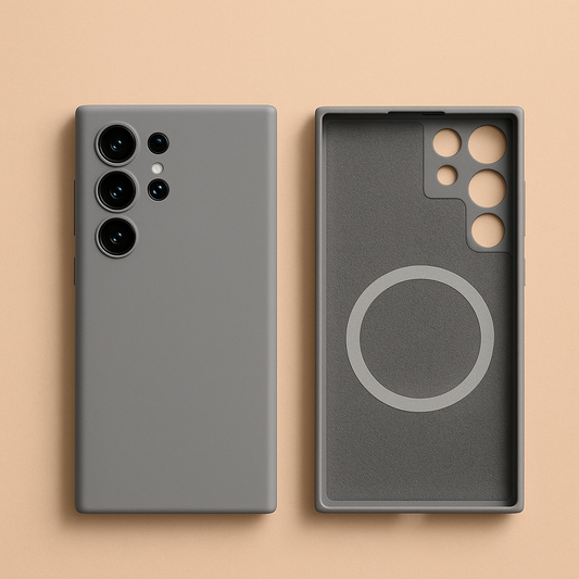 Coque Clay en Silicone Liquide Magnétique avec MagSafe – Samsung Galaxy