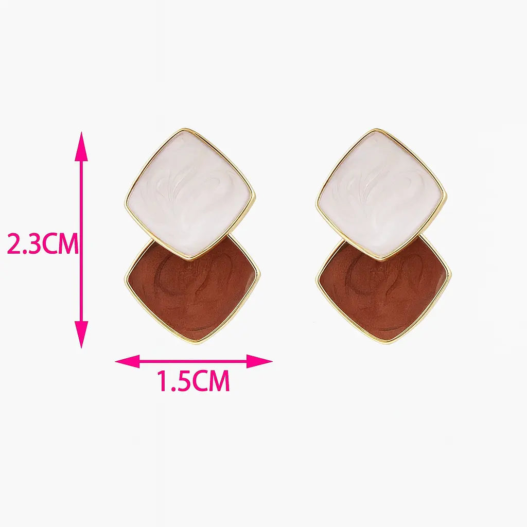 Boucles d’oreilles minimalistes à blocs de couleurs – HOTNICE UMII