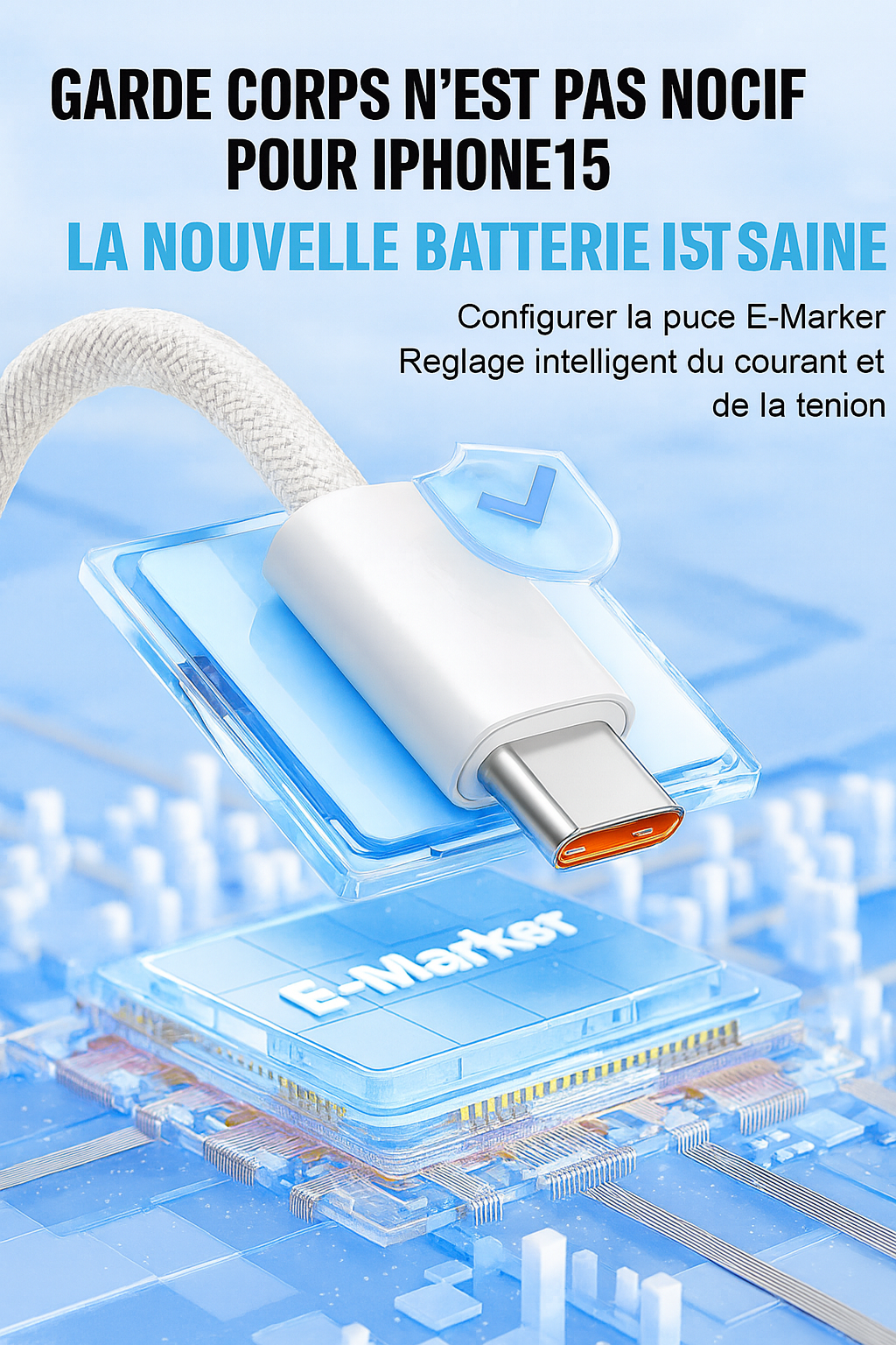Chargeur Rapide PD 35W + Câble USB-C vers USB-C