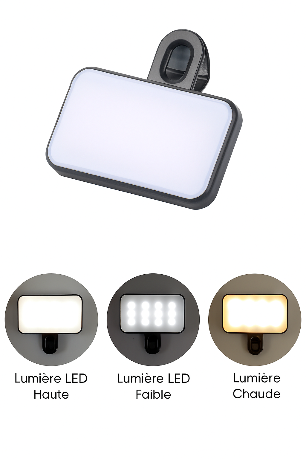 Mini Lampe de Remplissage LED Rechargeable – Clip Universel pour Smartphone & PC