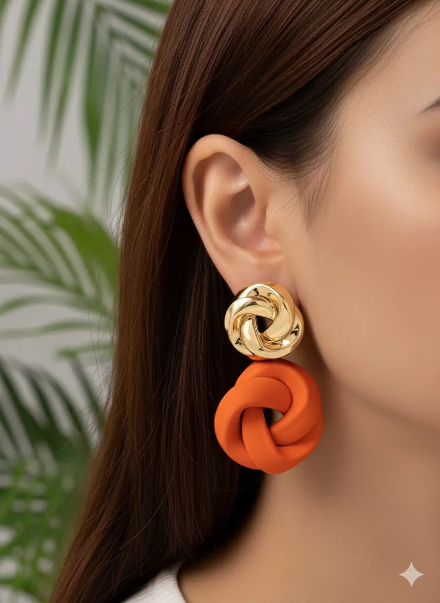 Boucles d’Oreilles Géométriques Bicolores – Style Moderne & Élégant UMII