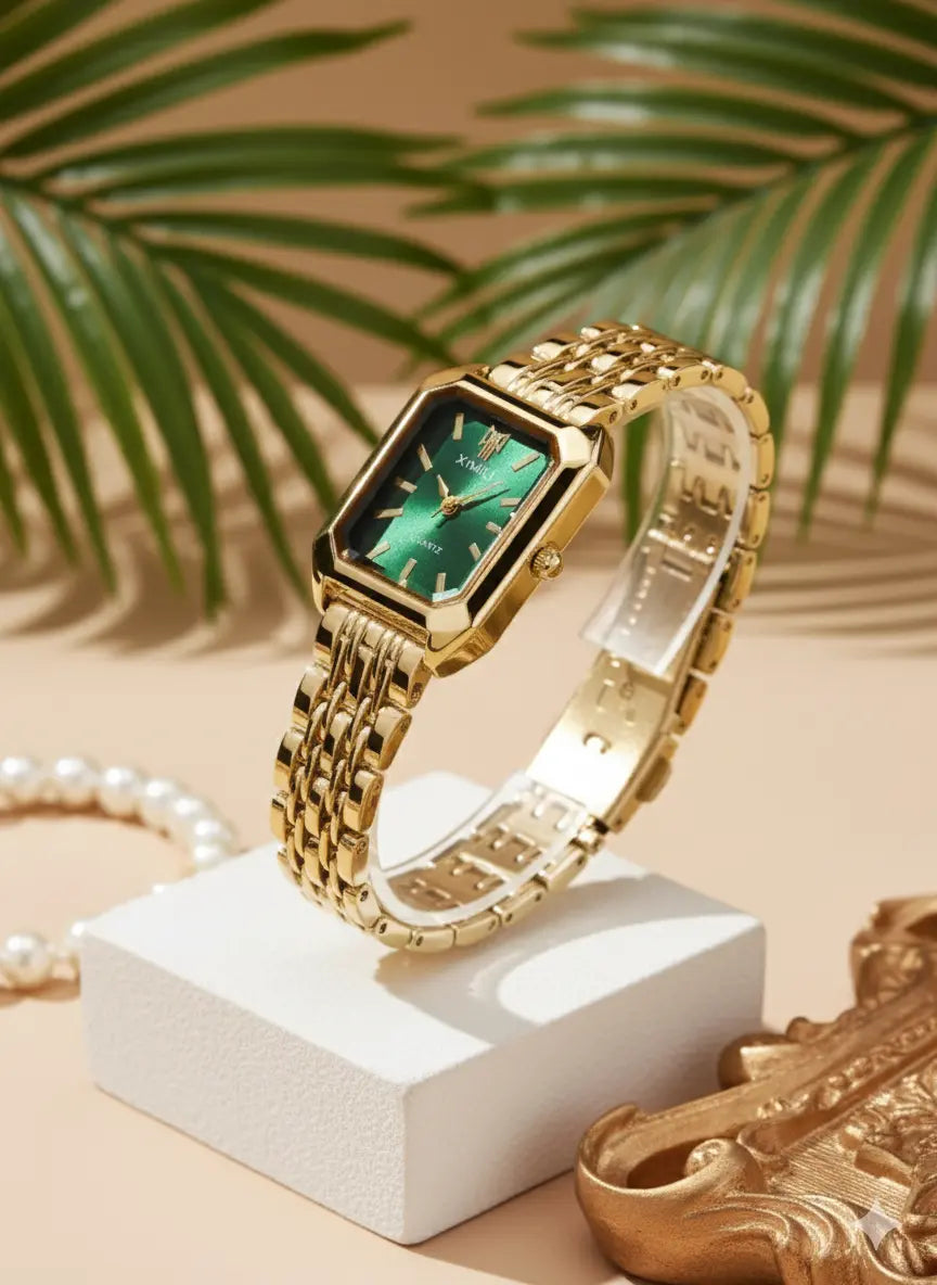 Montre Femme Élégante – Cadran Carré & Bracelet Acier UMII