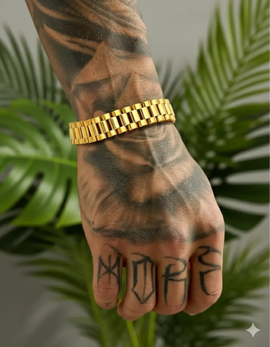 Bracelet Homme Style Cubain Épais – Acier Inoxydable (21 cm) UMII