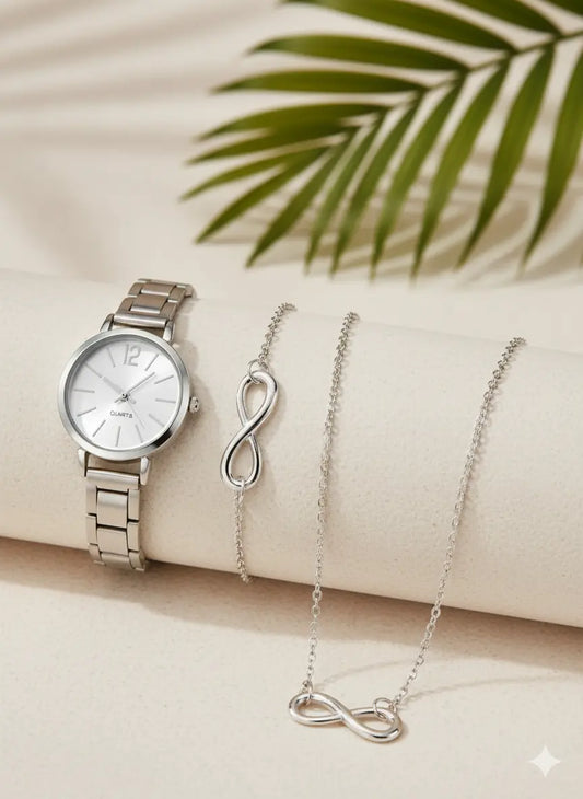 Montre Femme + Bracelet & Collier (Symbole Infini) UMII