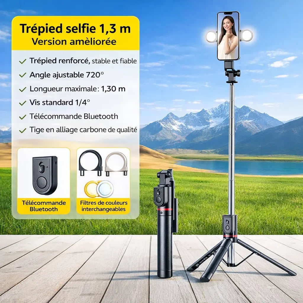Trépied selfie numérique Bluetooth – support photo/vidéo UMII