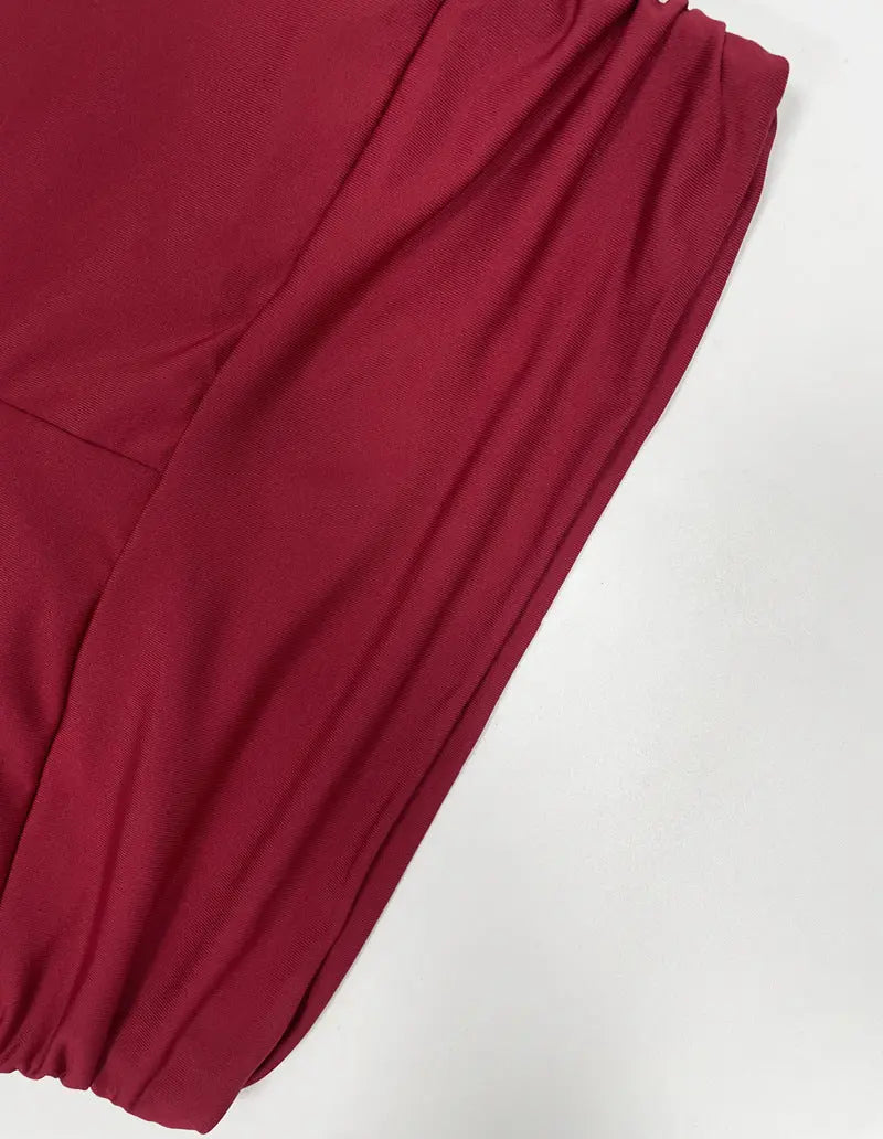 Sexy Solid Color Pant Co-ord Set Featuring Halter Neck, Sleeveless Design, and Short Length in Polyester Shorts UMII