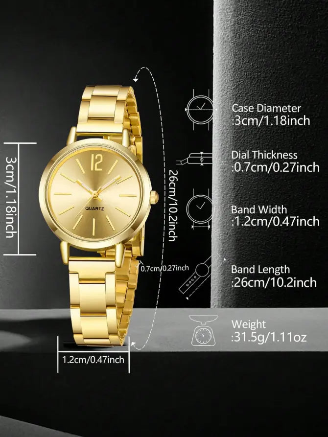 Ensemble Montre & Bijoux – 6 pièces (Or) UMII