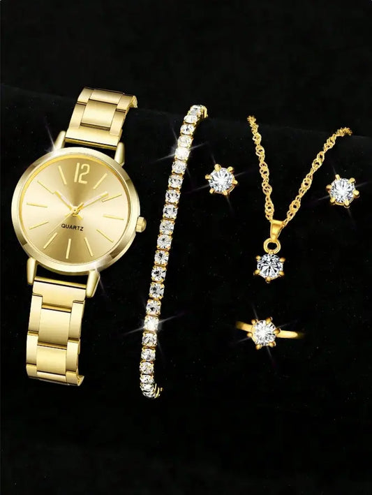 Ensemble Montre & Bijoux – 6 pièces (Or) UMII