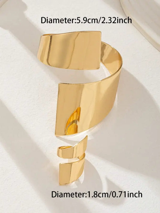 Set Bracelet & Bague Dorés – Style Géométrique Minimaliste UMII