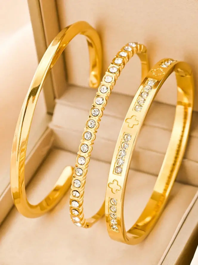 Set Prestige Or – Bracelets Luxe (3 pièces) UMII