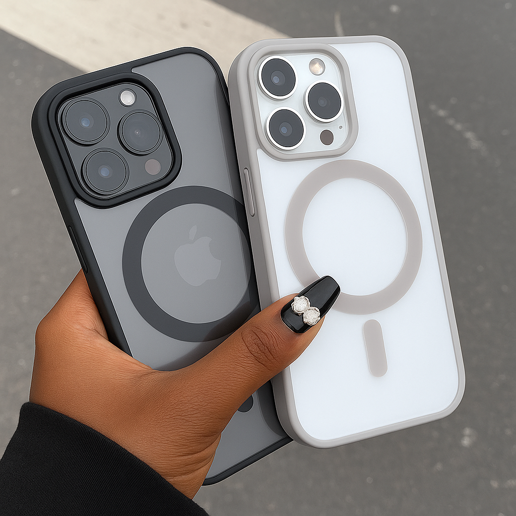 Coque Transparente MagSafe de Luxe – Gris – iPhone 15, 15 Plus, 15 Pro, 15 Pro Max