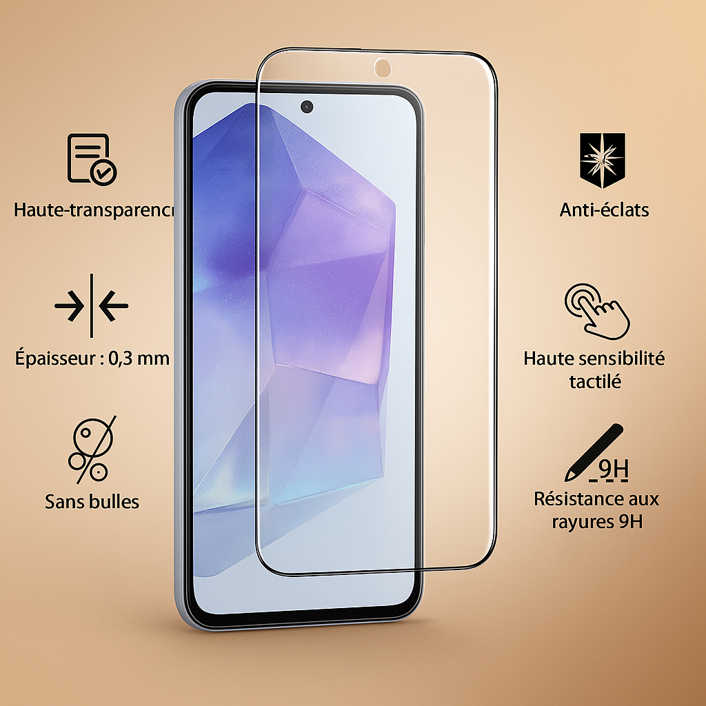 Lot de 5 Protecteurs d’écran en verre trempé – Compatible Samsung Galaxy A51