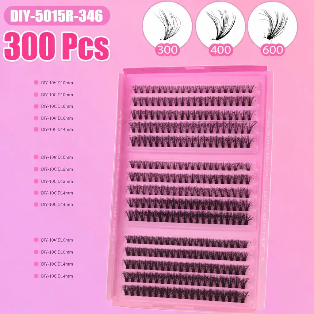 Kit d’Extensions de Cils DIY – Fibre Artificielle Fluffy DIY-5D15R-346 UMII