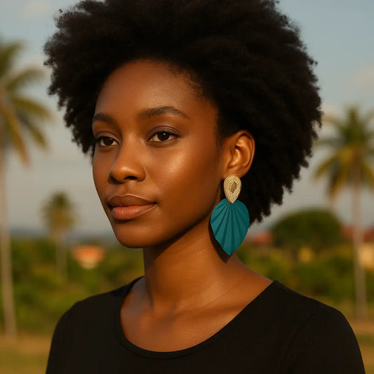 Pendants d’oreilles texturés – Feuille UMII