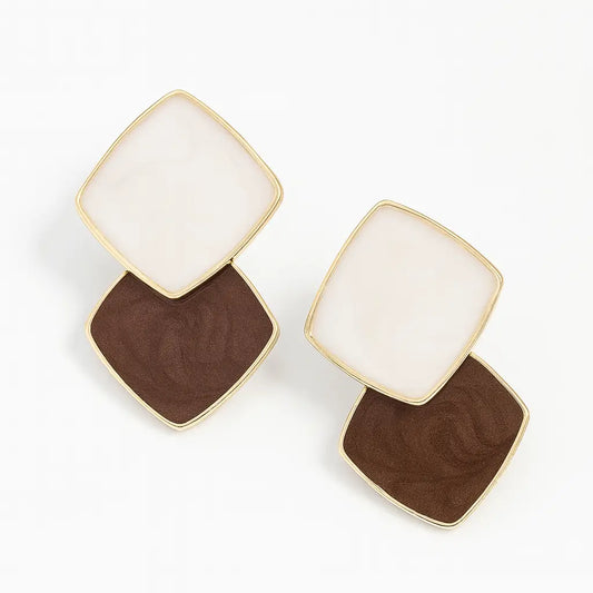 Boucles d’oreilles minimalistes à blocs de couleurs – HOTNICE UMII