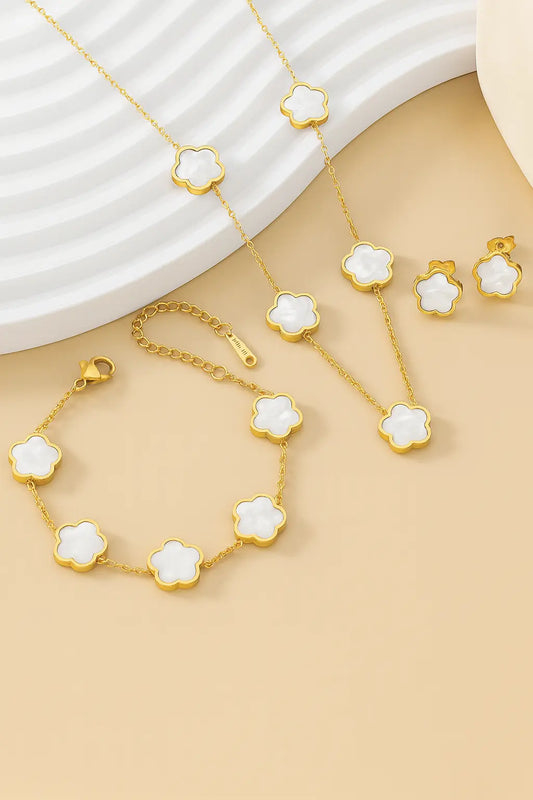 Parure en acier inoxydable – Fleur à 5 pétales UMII