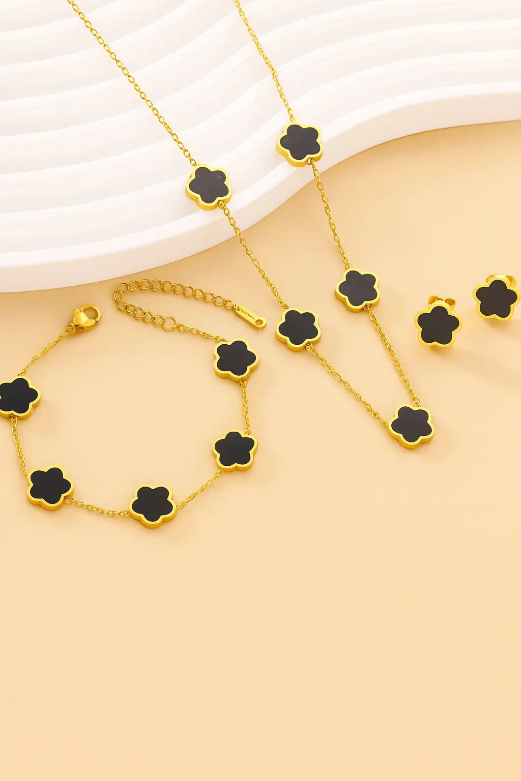 Parure en acier inoxydable – Fleur à 5 pétales UMII