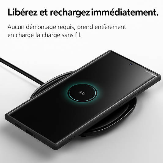 Coque Noire avec MagSafe – Samsung S25 Ultra / Plus / FE – Silicone Liquide Premium & Protection Antichoc