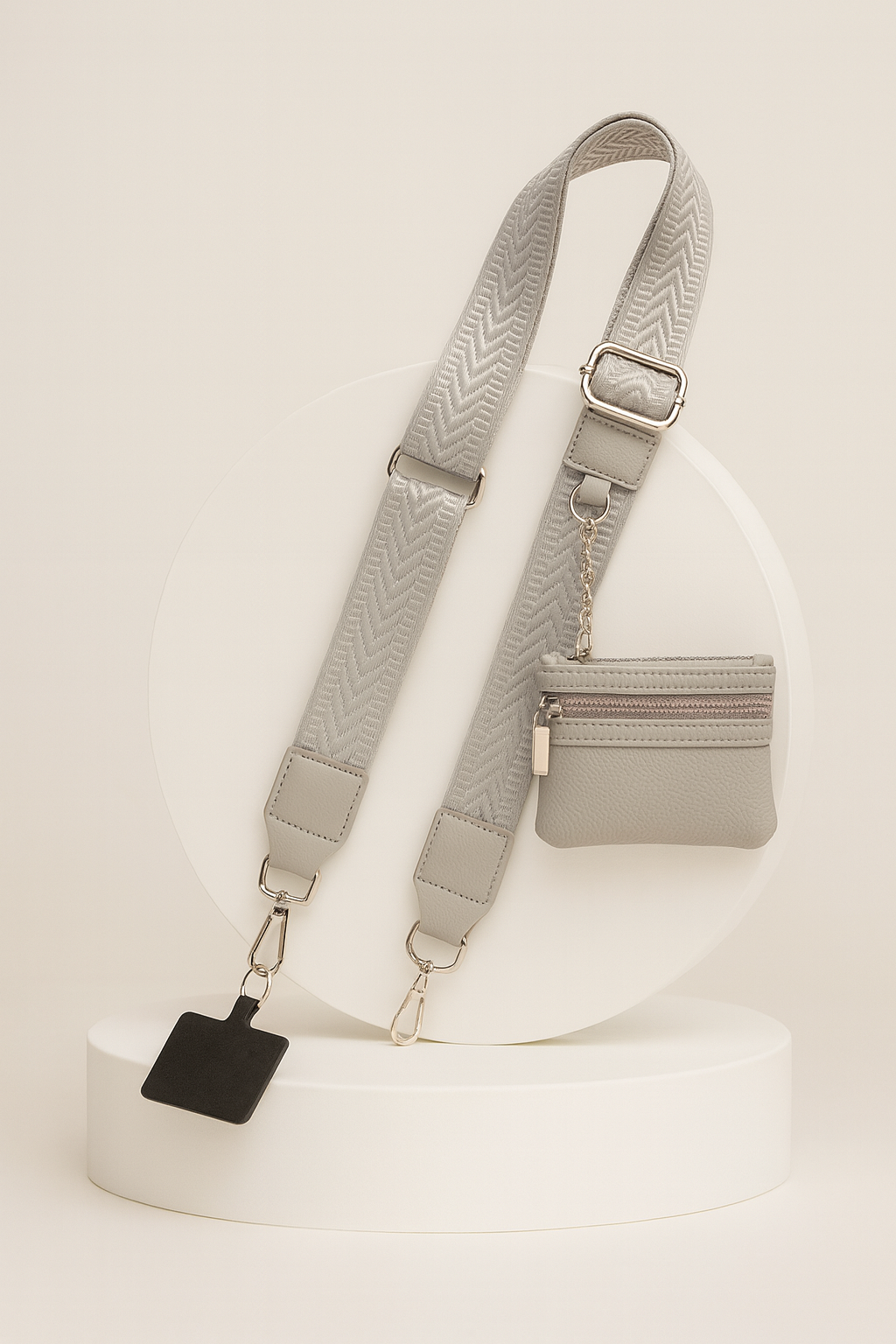 Set de Sangles pour Téléphone Portable avec Porte-Monnaie Zippé – Bandoulière ou Poignet – Réglable et Multifonctionnel