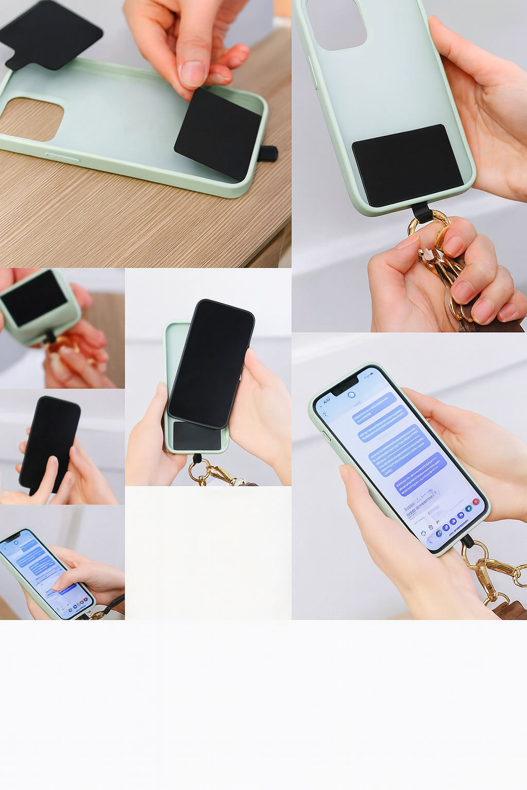 Lot de 2 – Sets de Sangles pour Téléphone Portable avec Porte-Monnaie Zippé – Bandoulière ou Poignet – Réglable et Multifonctionnel