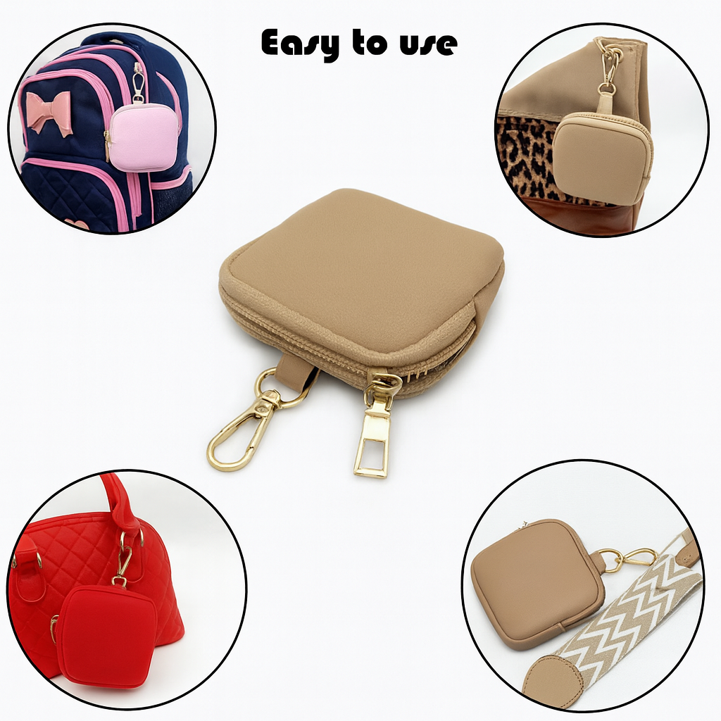 Set Bandoulière Réglable avec Porte-Monnaie – Mini Sac Bandoulière pour Pièces, Rouge à Lèvres et Clés