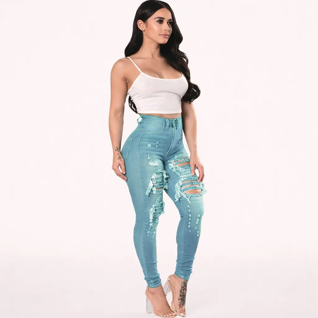 Jean Femme Streetwear – Coupe Slim Taille Haute UMII