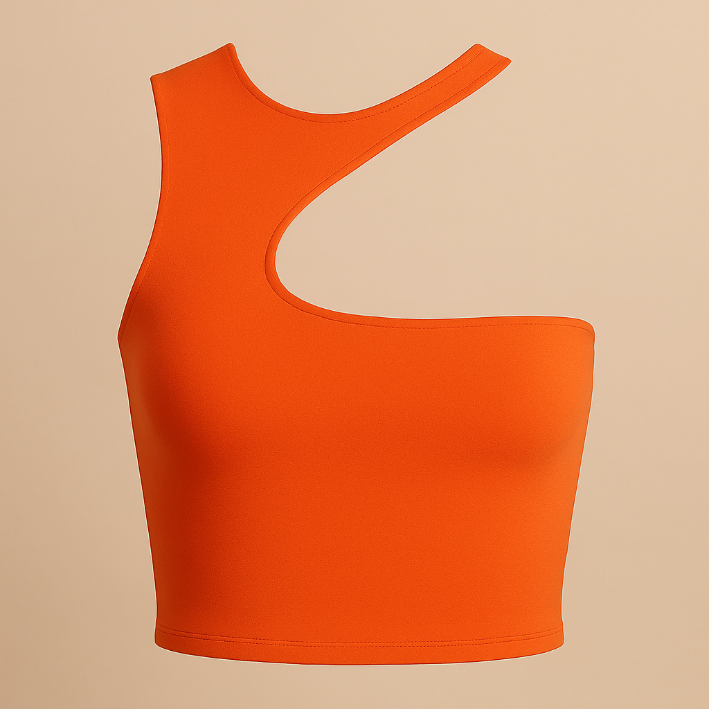 Débardeur Court Sexy Femme – Épaules Dénudées Slim, Couleur Unie, Style Sport & Été