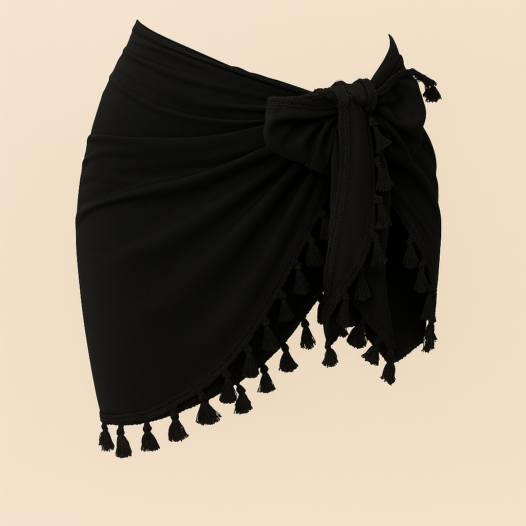 Sarong Femme 2025 – Jupe Courte en Mousseline de Soie avec Glands