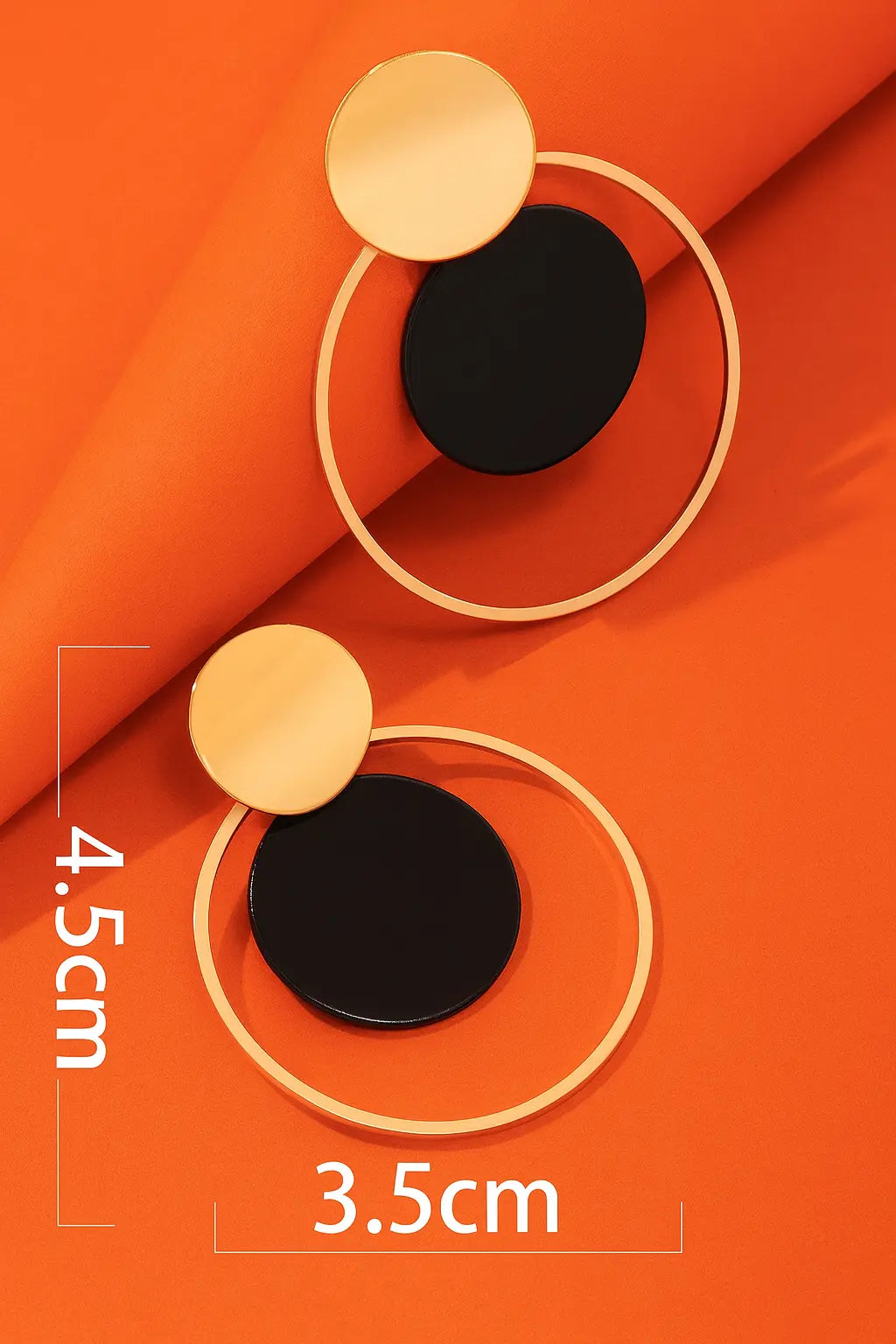 Boucles d’oreilles pendantes rondes – Noir et Bleu UMII