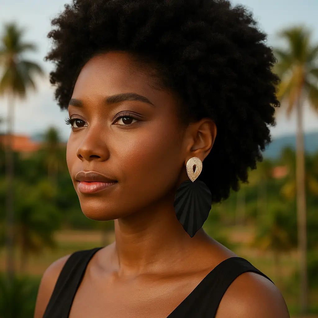 Pendants d’oreilles texturés – Feuille UMII