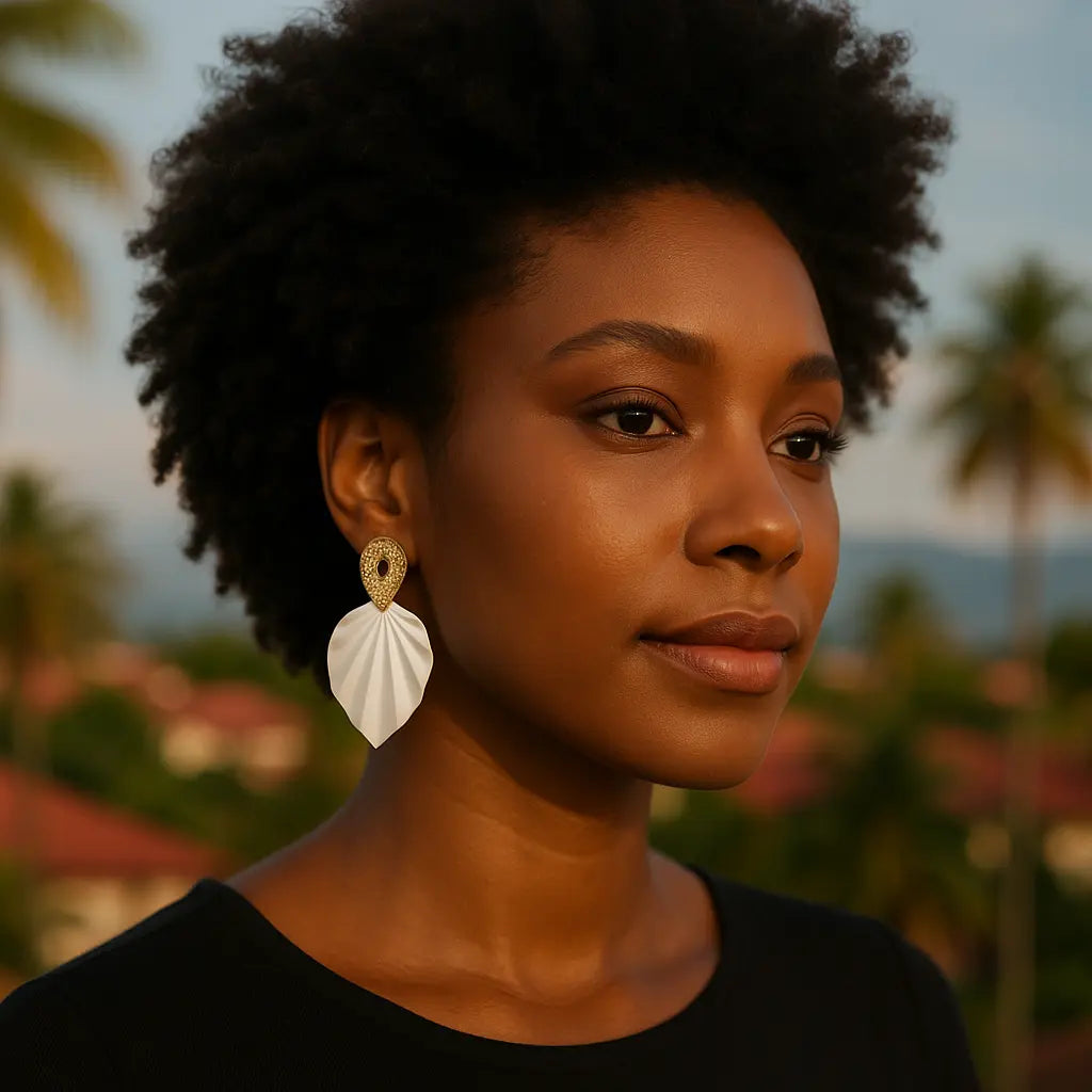 Pendants d’oreilles texturés – Feuille UMII