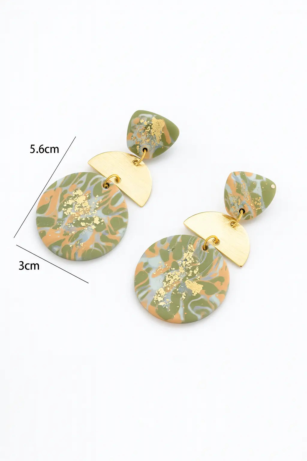 Pendants d’oreilles ronds demi-cercle – Doré & Multicolore UMII