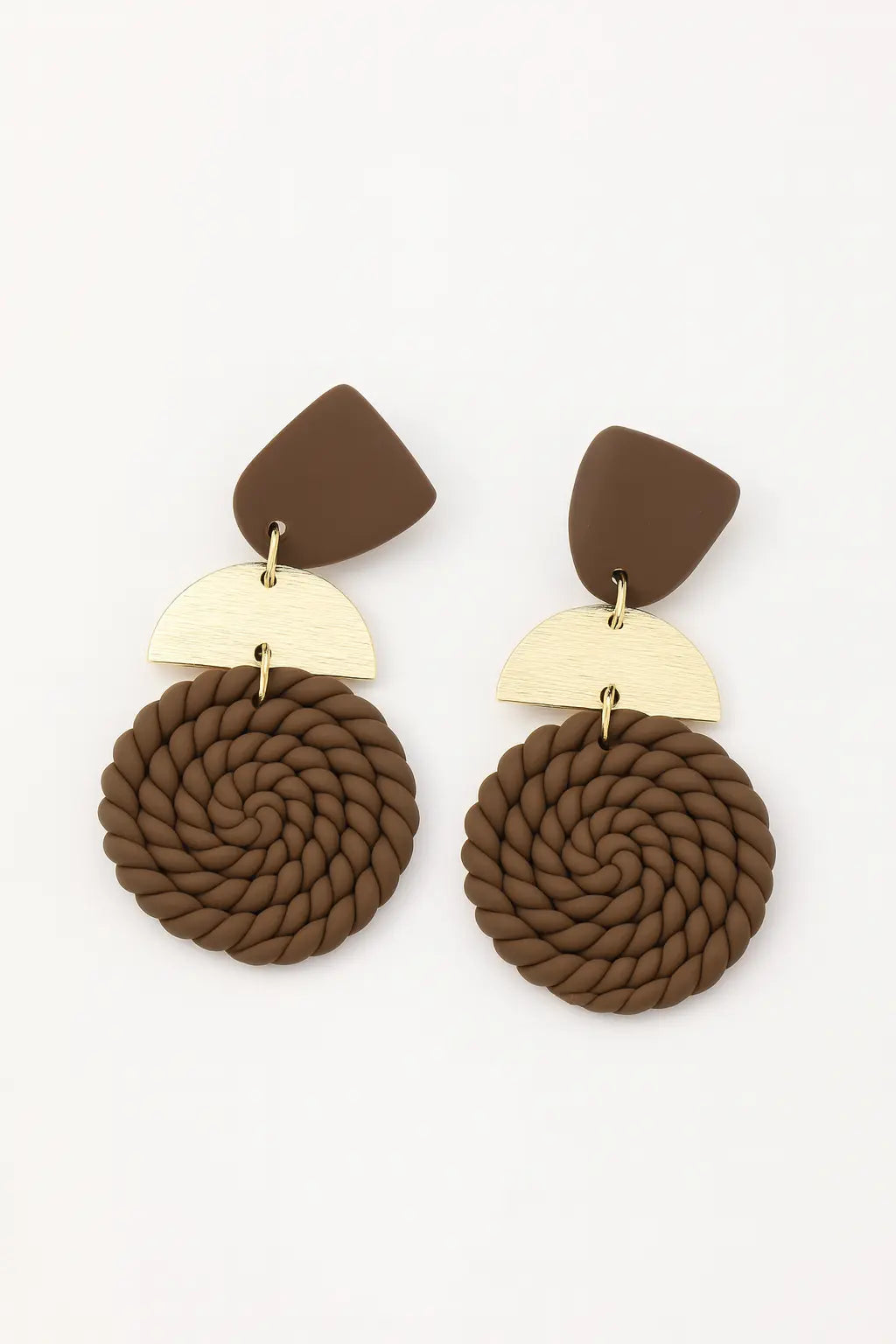 Pendants d’oreilles ronds demi-cercle – Doré & Multicolore UMII