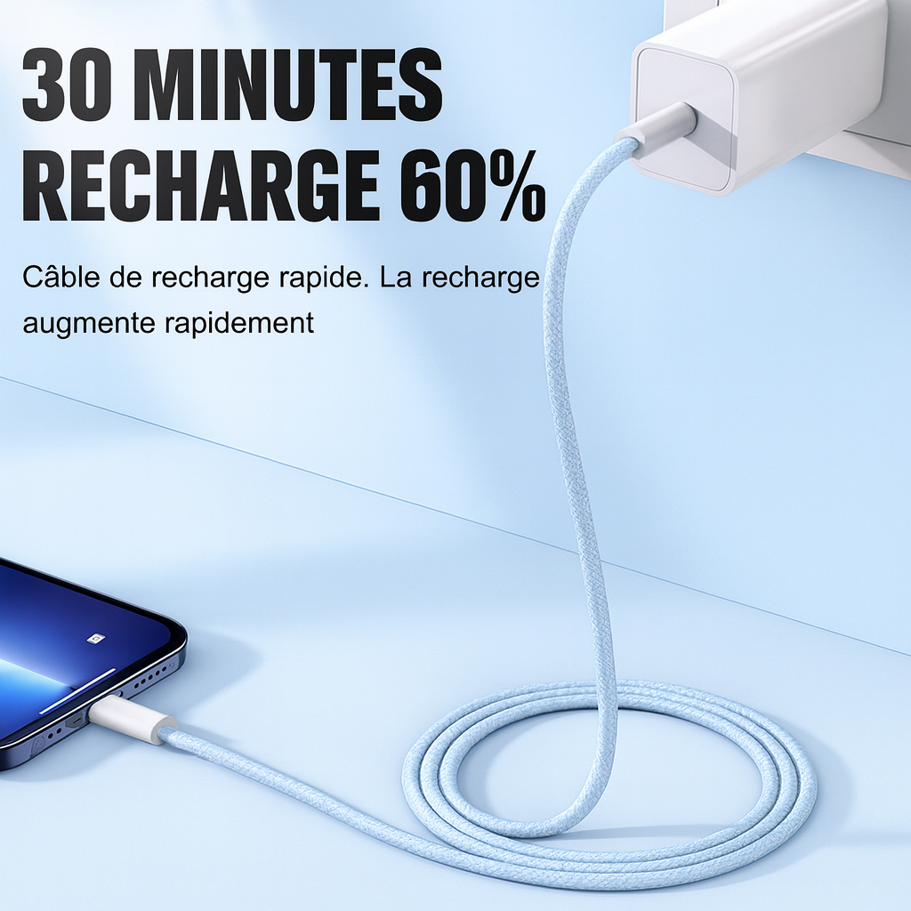Chargeur Rapide PD 35W + Câble USB-C vers USB-C