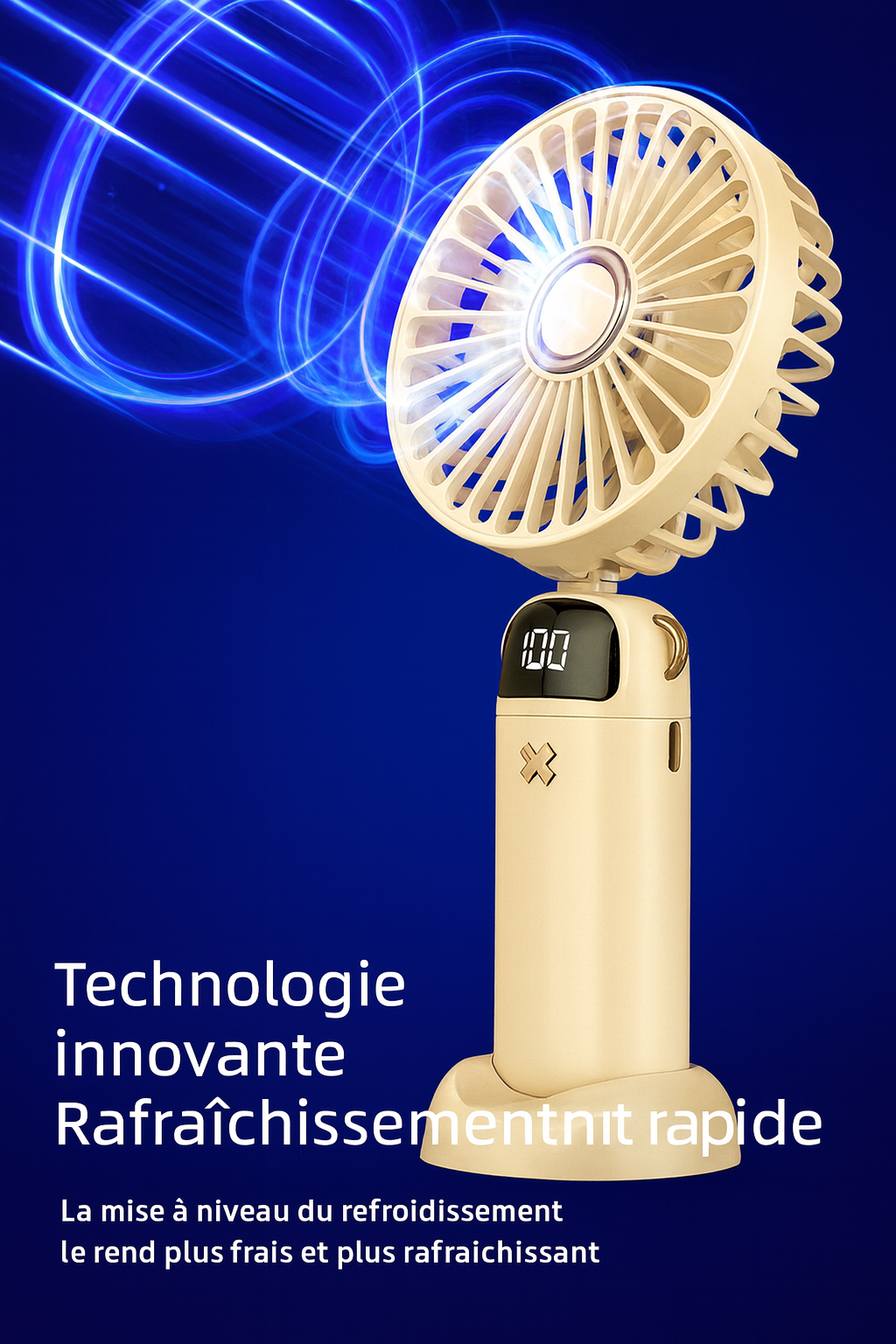 Mini Ventilateur Portatif Silencieux – Couleur Beige