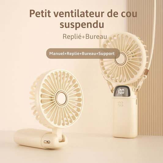 Mini Ventilateur Portatif Silencieux – Couleur Beige