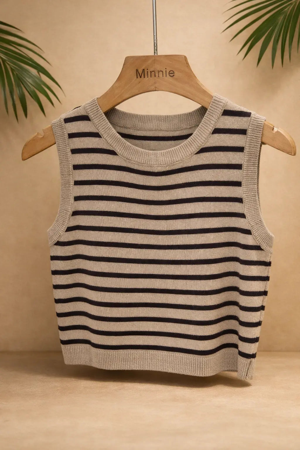 Débardeur femme rayé en viscose – col rond UMII