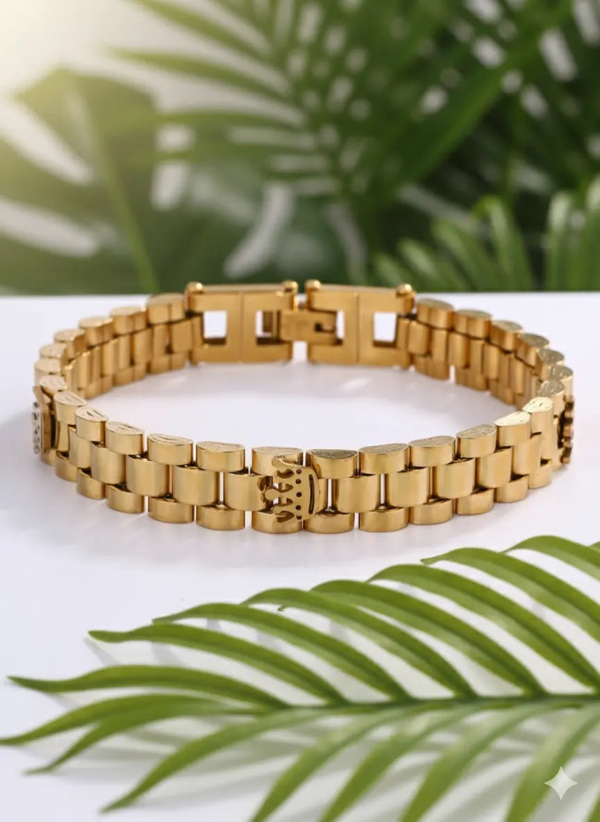 Bracelet Homme Acier Inoxydable – Design Trois Couronnes (L 20 cm) UMII