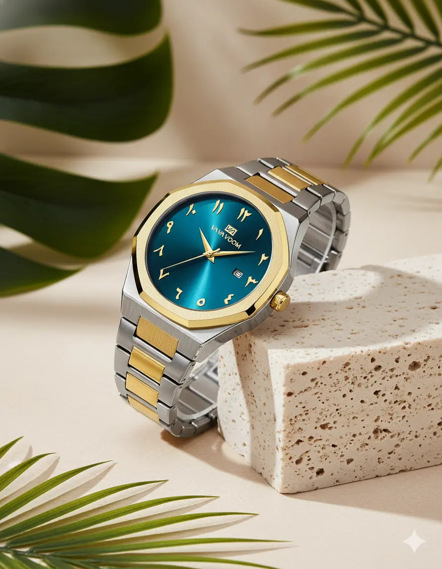 Montre Homme VA VA VOOM – Acier Inoxydable Luxe, Cadran Arabe, Style Sport & Affaires UMII