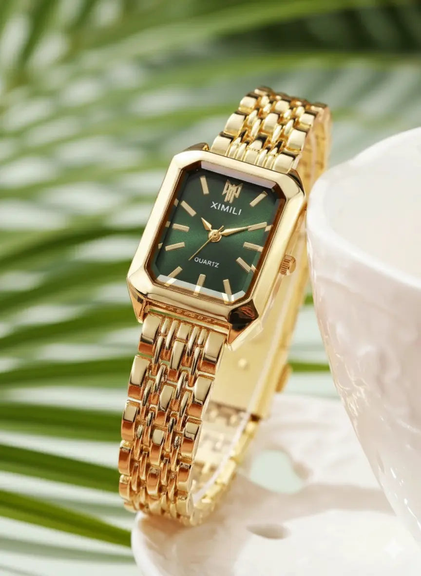 Montre Femme Élégante – Cadran Carré & Bracelet Acier UMII